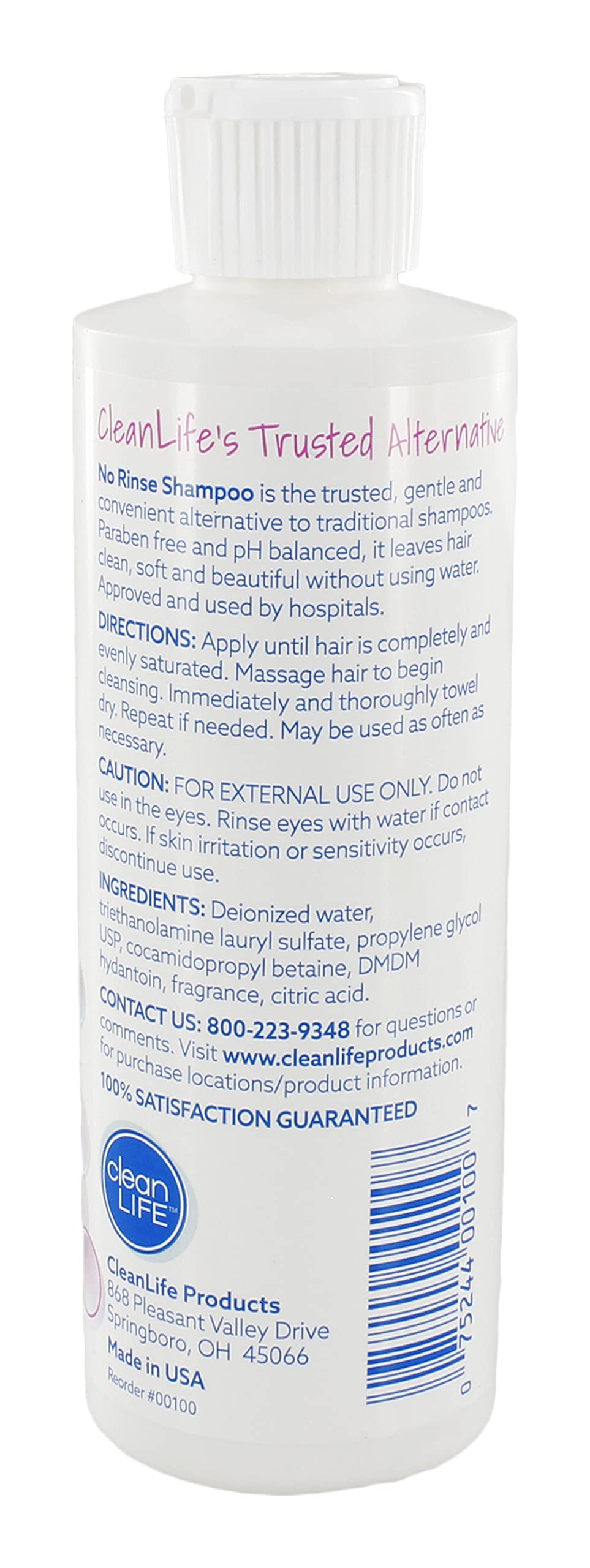 No-Rinse Shampoo and Conditioner Bundle - 8 fl oz per Bottle - Leaves Hair Fresh, Clean and Odor-Free