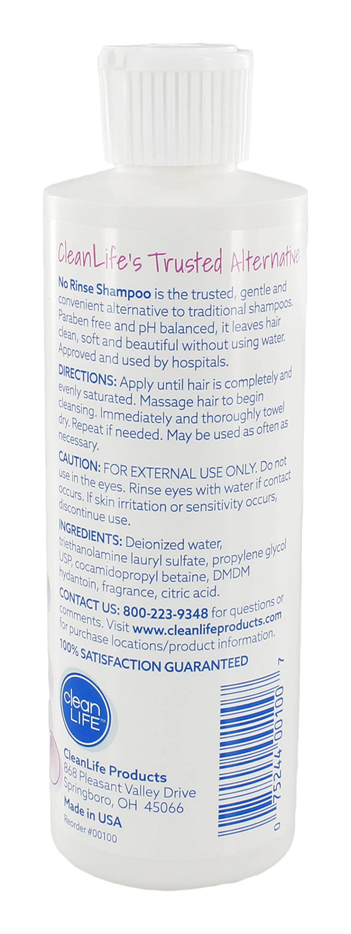 No-Rinse Shampoo and Conditioner Bundle - 8 fl oz per Bottle - Leaves Hair Fresh, Clean and Odor-Free