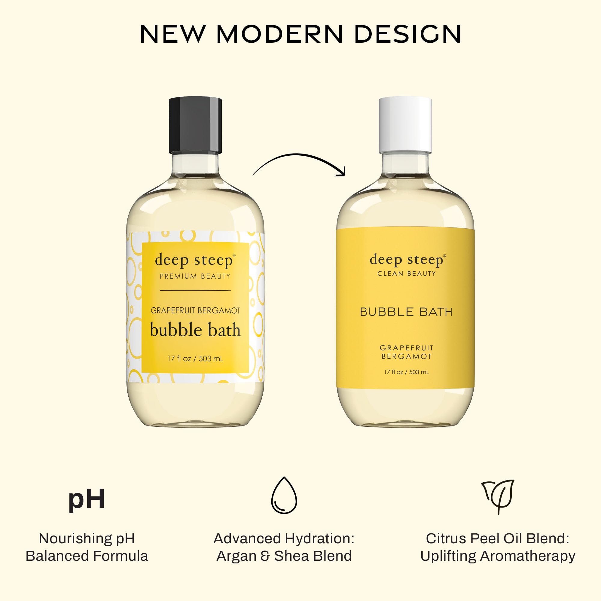 Deep Steep Bubble Bath - Grapefruit Bergamot - 17 Ounce
