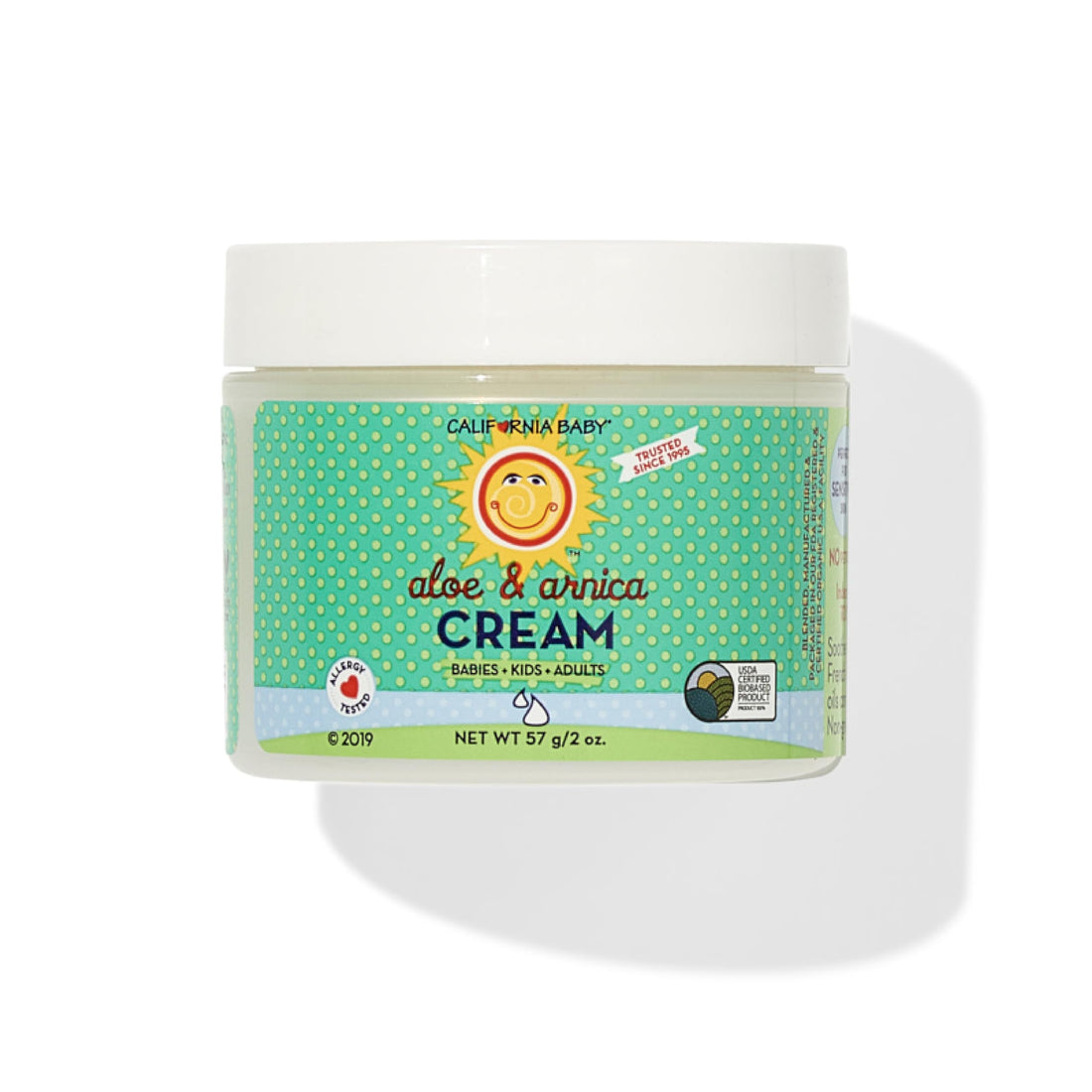 California Baby Aloe & Arnica Cream | Soothing Sunburn Relief Cream | Moisturizes Dry, Irritated Skin | 100% Plant-Based After Sun Lotion | Organic Calendula + Aloe Vera Cream | 57 g / 2 oz.