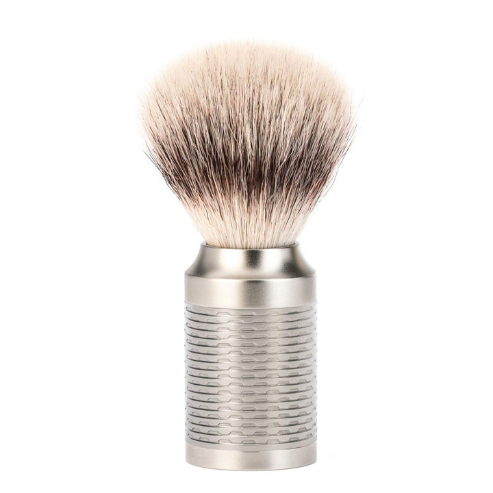 MÃƒÅ“HLE ROCCA Pure Matt Stainless Steel Silvertip Fibre Shaving Brush