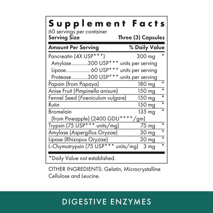 MICHAEL'S Health Naturopathic Programs Digestive Enzymes - 180 Capsules - Assists in Digesting Protein, Fats, Starch, Dairy & Carbohydrates - 60 Servings