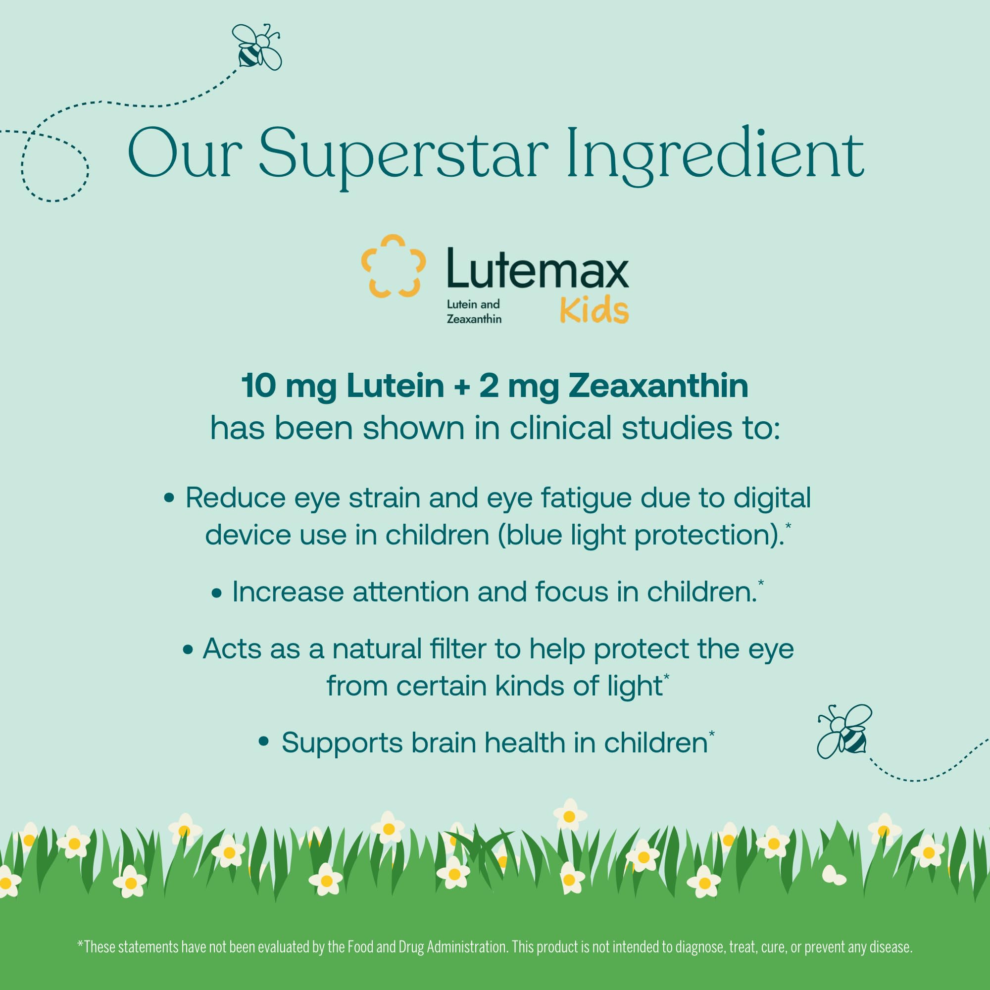 True Grace True Littles Daily Kids Multi - 120 Pectin Gummies - Immune, Cognitive, Bone & Eye Support - Clinically Studied Lutemax Kids Lutein & Vitamin D3 + K2 - Allergen Free & Vegan - 120 Servings