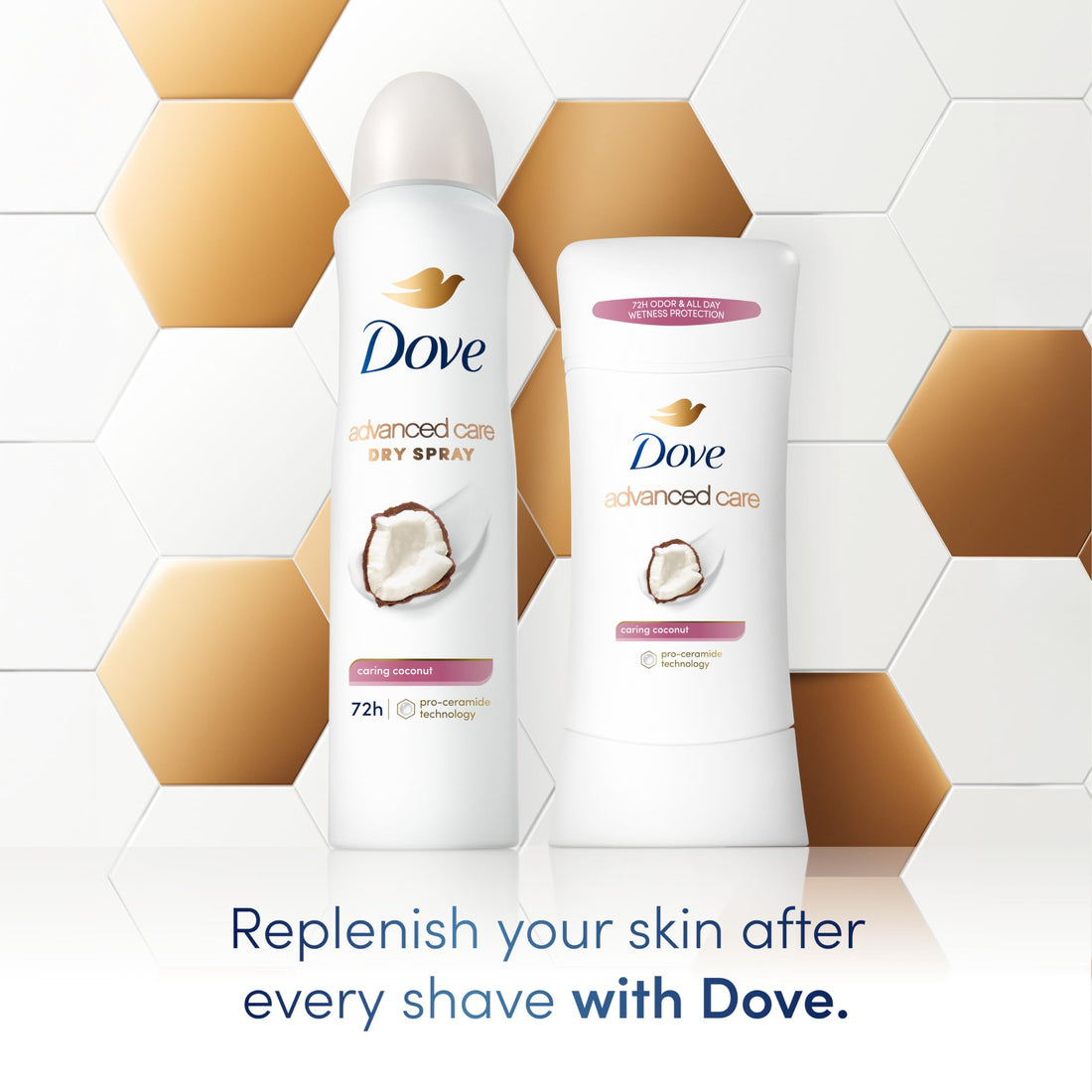Dove Female 2.6 Oz, 4 Count , Cream Caring Coconut Advanced Care Antiperspirant, Caring Coconut 2.6 Oz, 4 Count, 4 Count