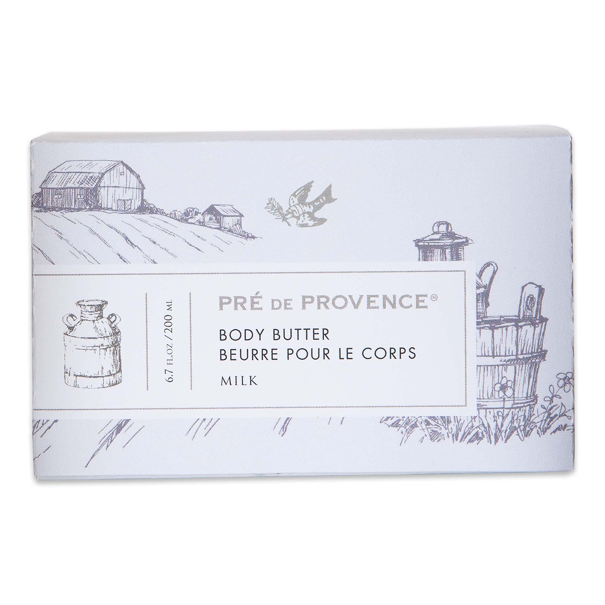 Pre de Provence Collection Shea Butter Enriched Soothing & Moisturizing, Body Butter, 6.7 fl oz, Milk, (6111)