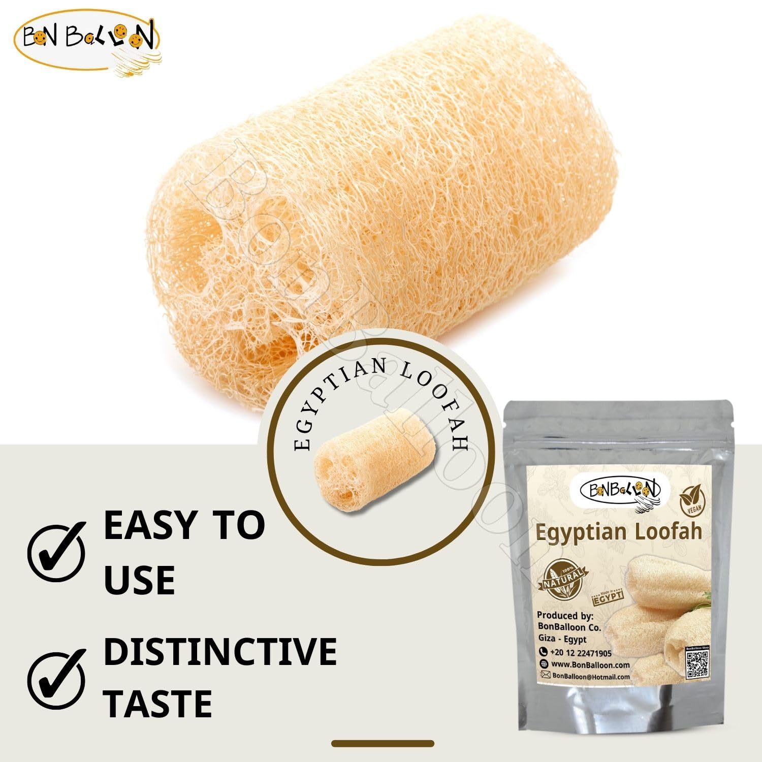 1 Pcs Egyptian 21.5 Loofah Luffa Loffa Lofa Loofa Scrubber Sponge 100% Natural Organic SPA Beauty Bath Body Luxurious Premium Quality for Skin exfoliating