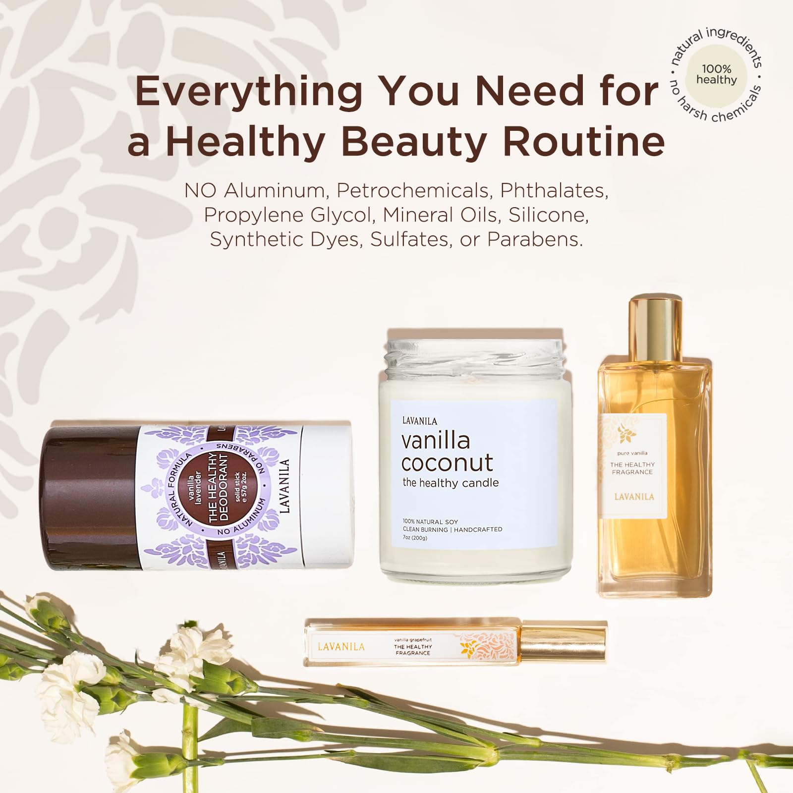 Lavanila Aluminum Free Deodorant, Sport Luxe + Pure Vanilla, 2oz Each - The Healthy Deodorant for Men & Women - Solid Stick, Vegan