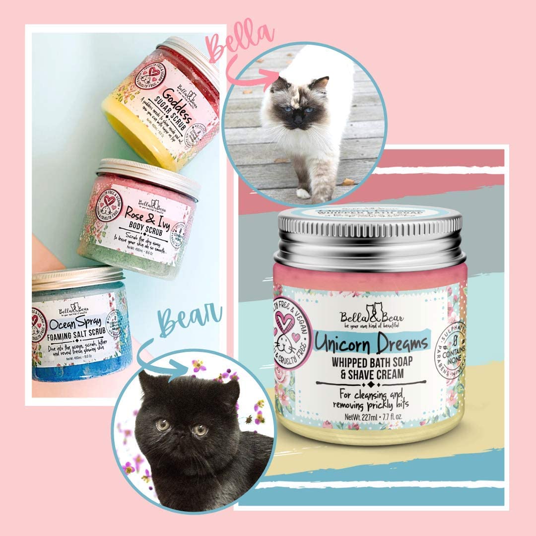 Bella & Bear Unicorn Dreams Whipped Bath Soap, SLS Free, Paraben Free, Cruelty-Free, Vegan Body Wash And Shave Cream, 6.7oz mango & pineapple with a hint of vanilla