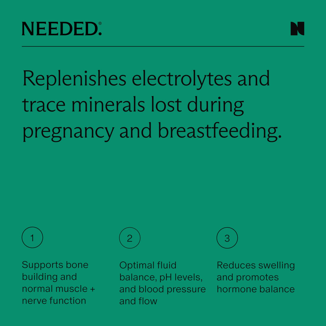 Needed. Hydration Support with Electrolytes & Trace Minerals – Electrolytes for Pregnancy & During Lactation - 30 Hydration Packets Lightly Sweetened with Real Fruit, Grapefruit