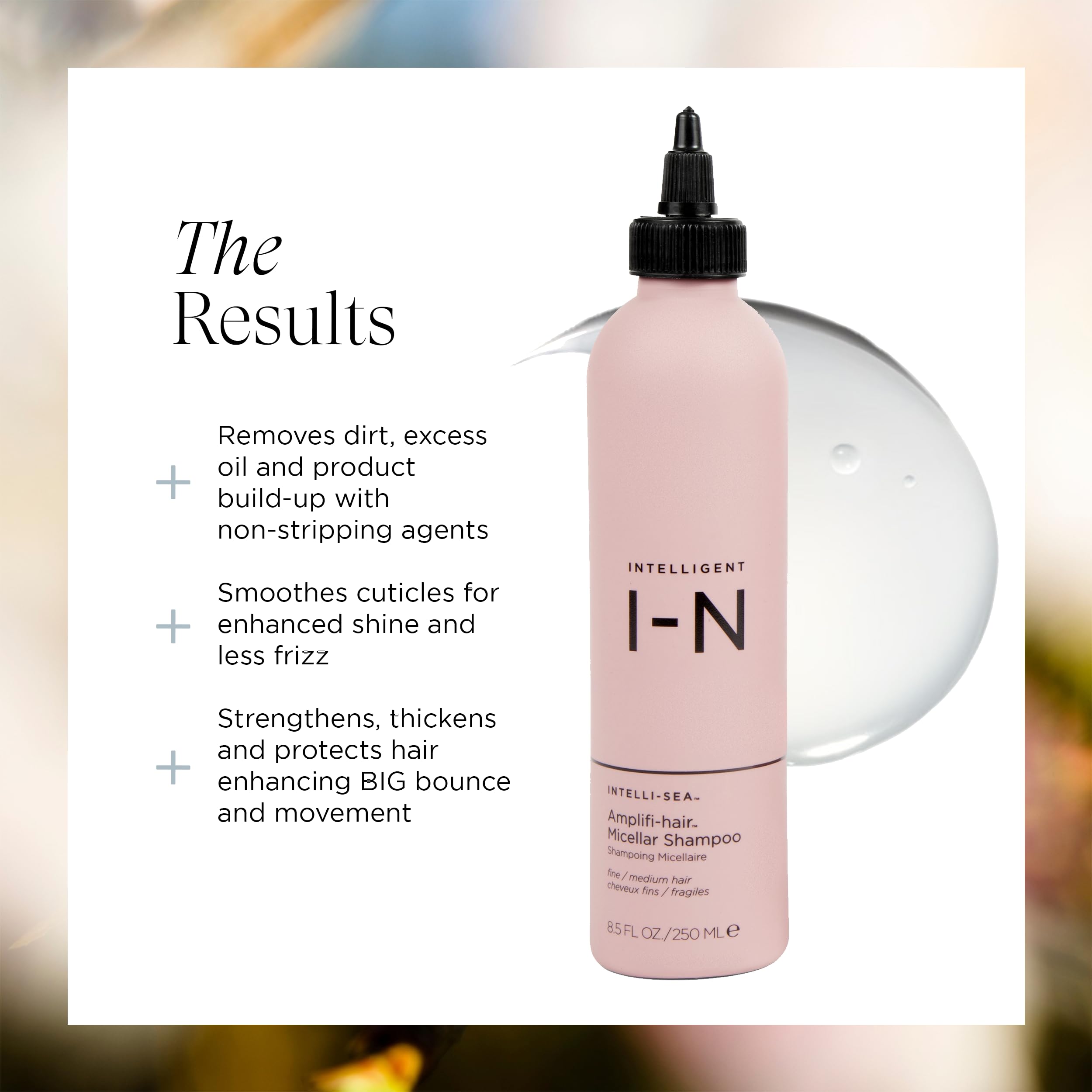 Intelligent Nutrients Amplifi-hair Micellar Shampoo, Plant-Powered Volumizing Shampoo for Fine Hair, Vegan Formula, 8.5 Oz