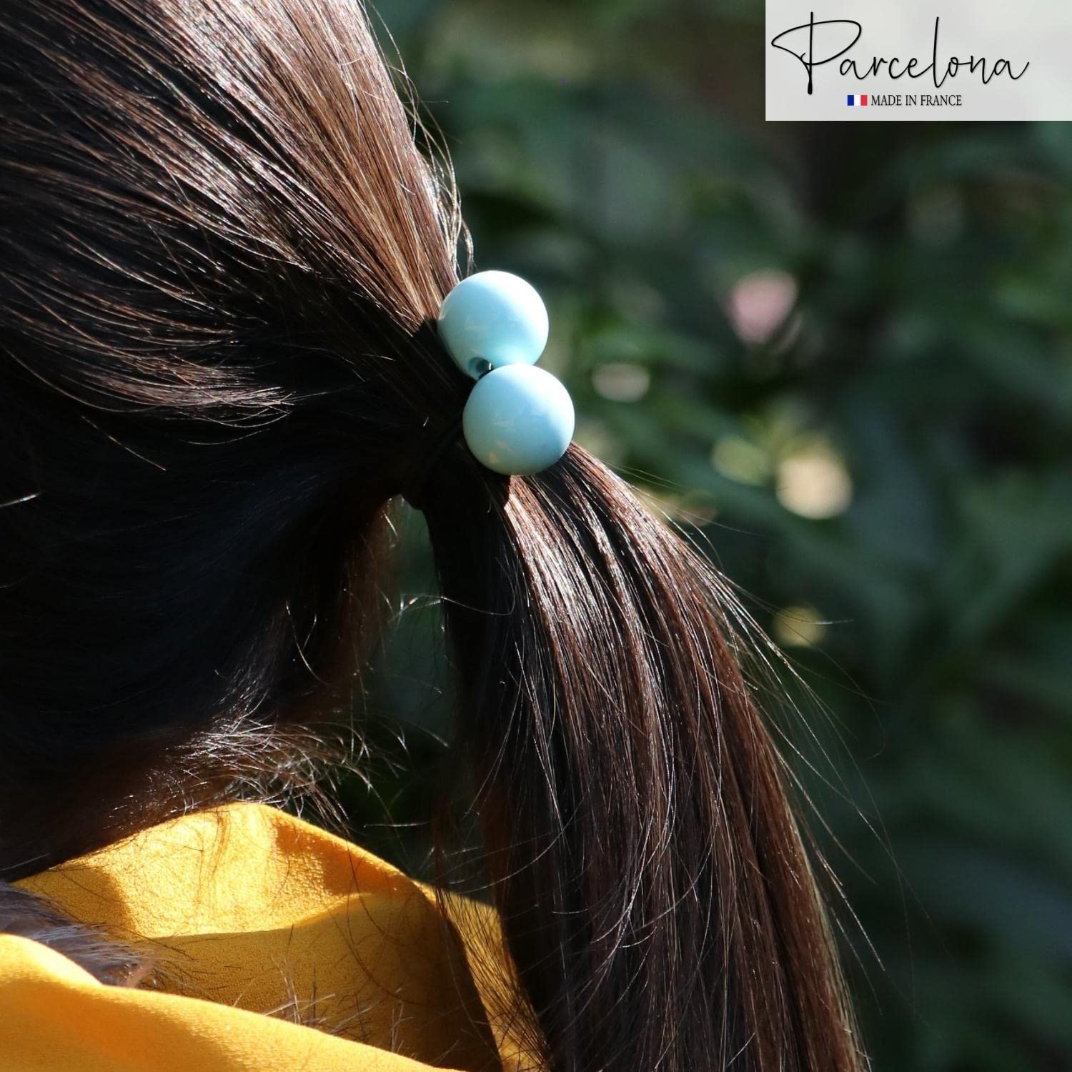 Parcelona France BOULI Ball Stretchable Ponytail Holder Elastic Hair Ties Bands Ponies