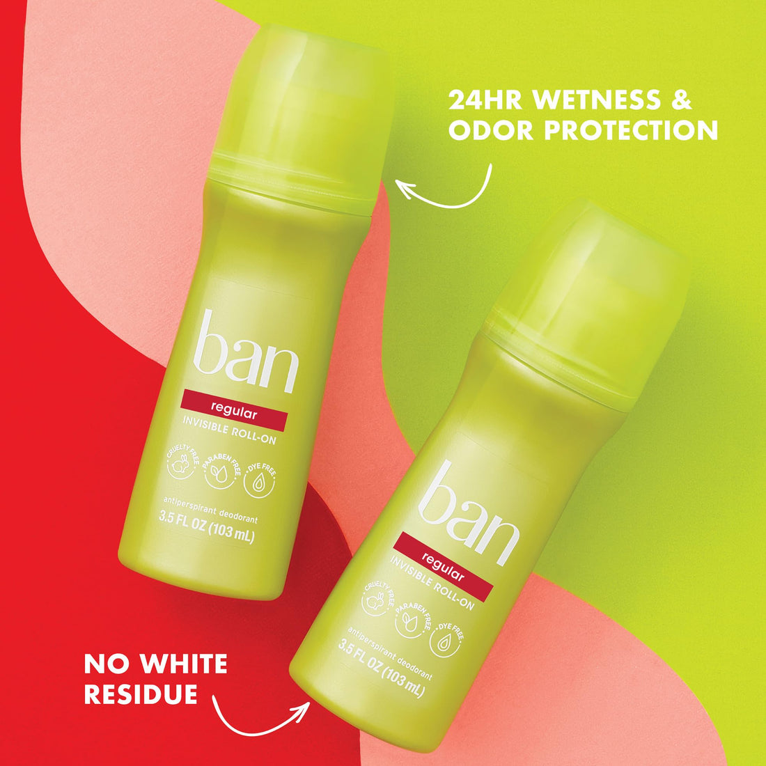 Ban Roll-On Regular Deodorant Twin Pack (2pc - 3.5 Ounce)