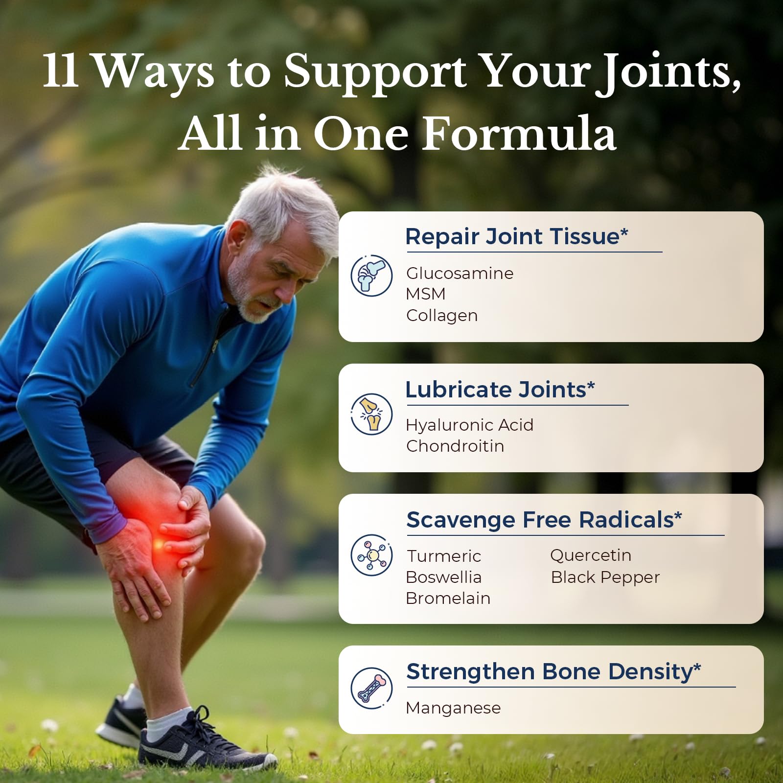 Vitalitown Glucosamine Chondroitin MSM, Joint Support Supplement, Turmeric, Collagen, 11-in-1 Joint Health Formula, Glucosamine Sulfate 1500 mg, No Shellfish, Joint Flexibility & Comfort, 180 Caps