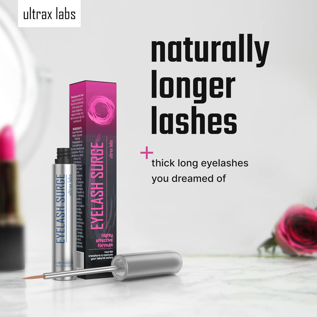 Ultrax Labs Ultrax Labs Eye Lash Surge | Eyelash Growth Serum Clinically Proven for Fuller and Thicker Eye Lashes