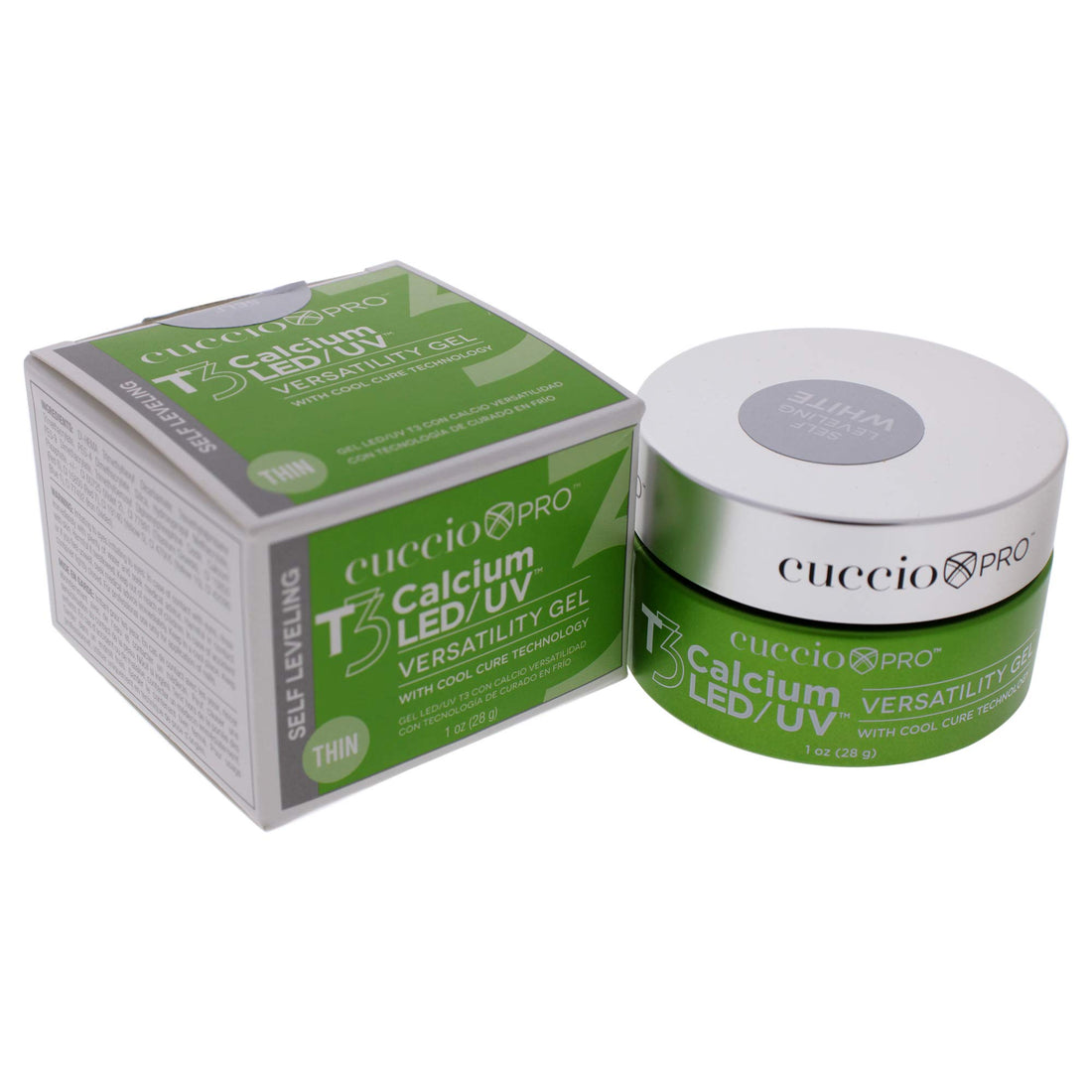 Cuccio Pro - T3 Calcium Versatility Gel - Self Leveling White - for Women - Nail Gel - 1 oz
