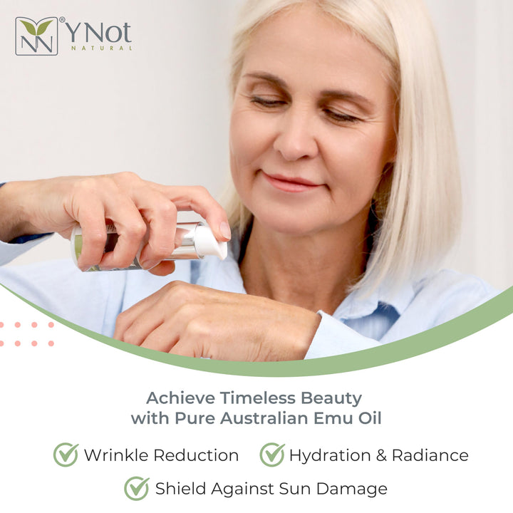 Natural Anti Wrinkle Oil with Emu Oil, Vitamin E, and Essential Oils - 50ml - The Ultimate Natural Anti Wrinkle Oil for Moisturizing, Anti-Aging, and Wrinkle Reduction