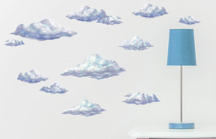 Create-A-Mural Sky Cloud Wall Decals Beautiful Cloud Wall Stickers Girls Wall Art Stickers for Bedroom Peel and Stick Kids Room Decor Nursery Toddler Teen Decorations Playroom Birthday Gift