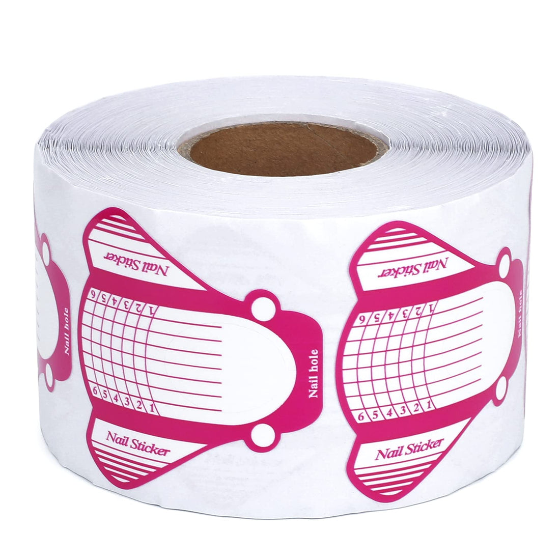 G2PLUS Nail Form, Nail Art Guide Stickers for Acrylic UV Gel Nail Tips Manicure Extension Tool (1 Roll / 500 PCS - Red)