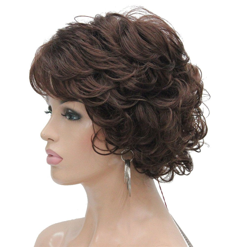 #31-Auburn: Aimole Synthetic Wigs Women'S Curly Ends Short Fiber Wig With Layered Bangs(31-Auburn)