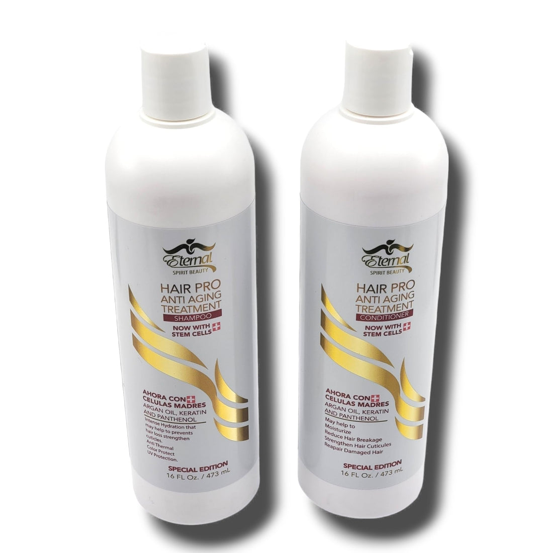 Eternal Spirit Hair Pro Anti Aging Treatment Shampoo and Conditioner Bundle with Stem Cells