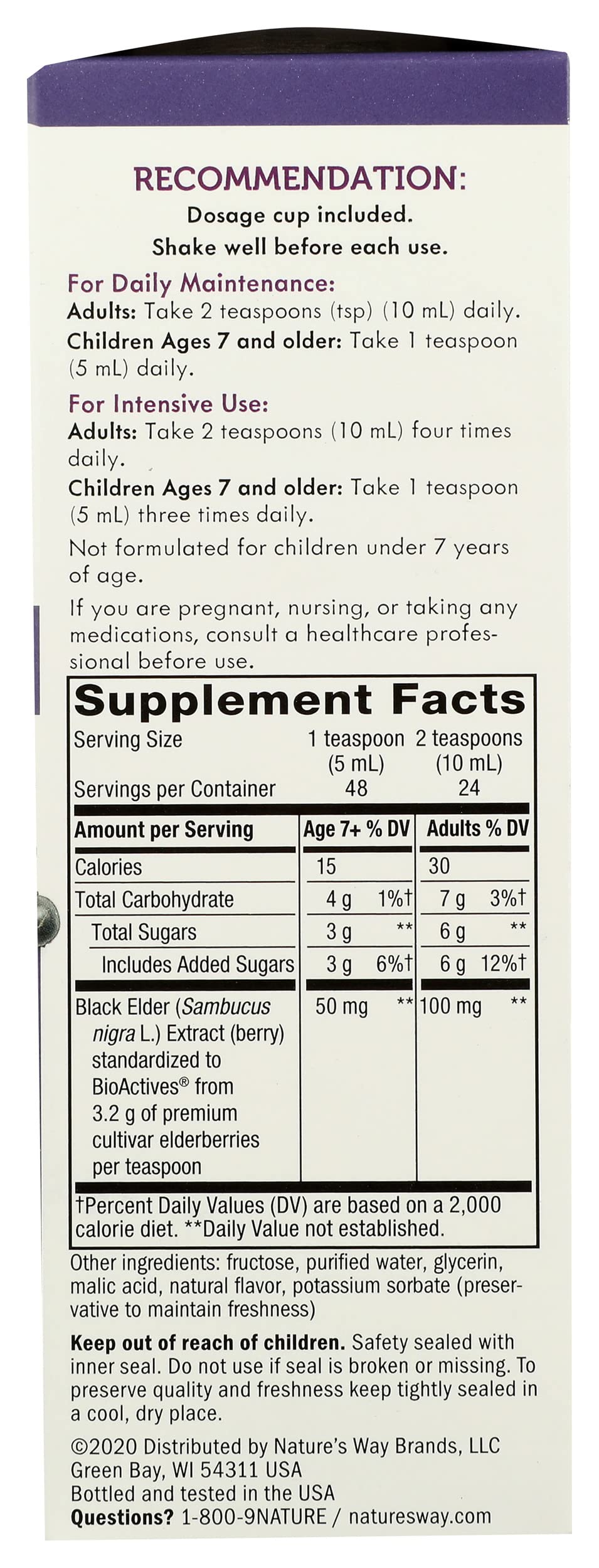 Nature's Way Sambucus Standardized Syrup, Cruelty Free, Environmentally Friendly, 8 Fluid Ounce (Pack of 1)