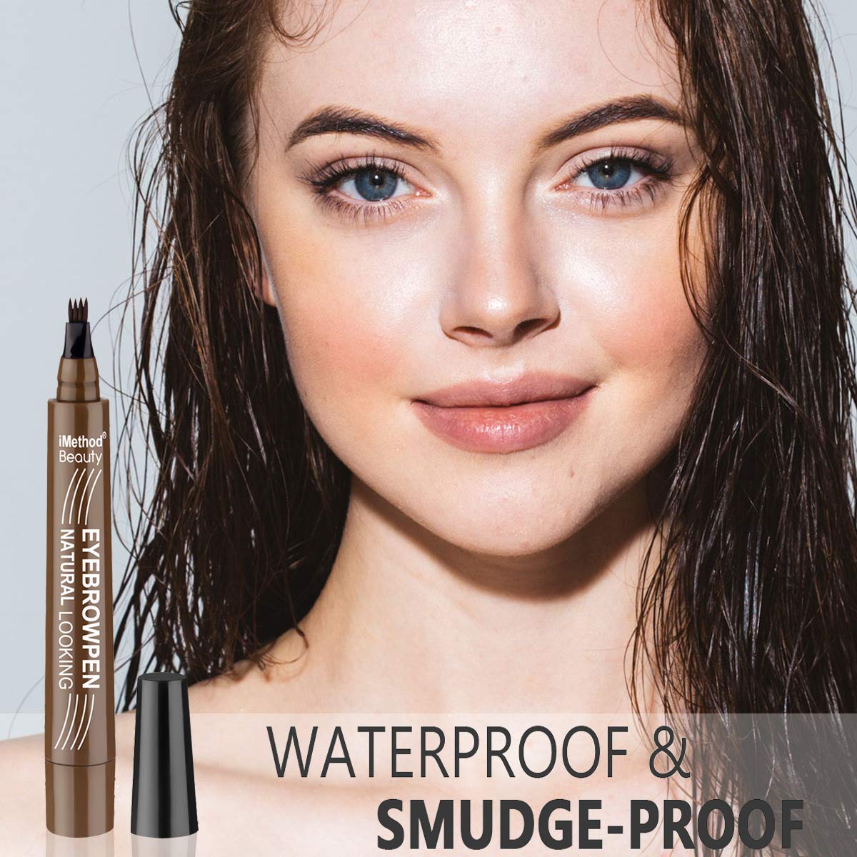 iMethod Eyebrow Pen - Upgrade Eyebrow TattooPen, Eyebrow Makeup, Long Lasting, Waterproof and Smudge-proof, Black Brown