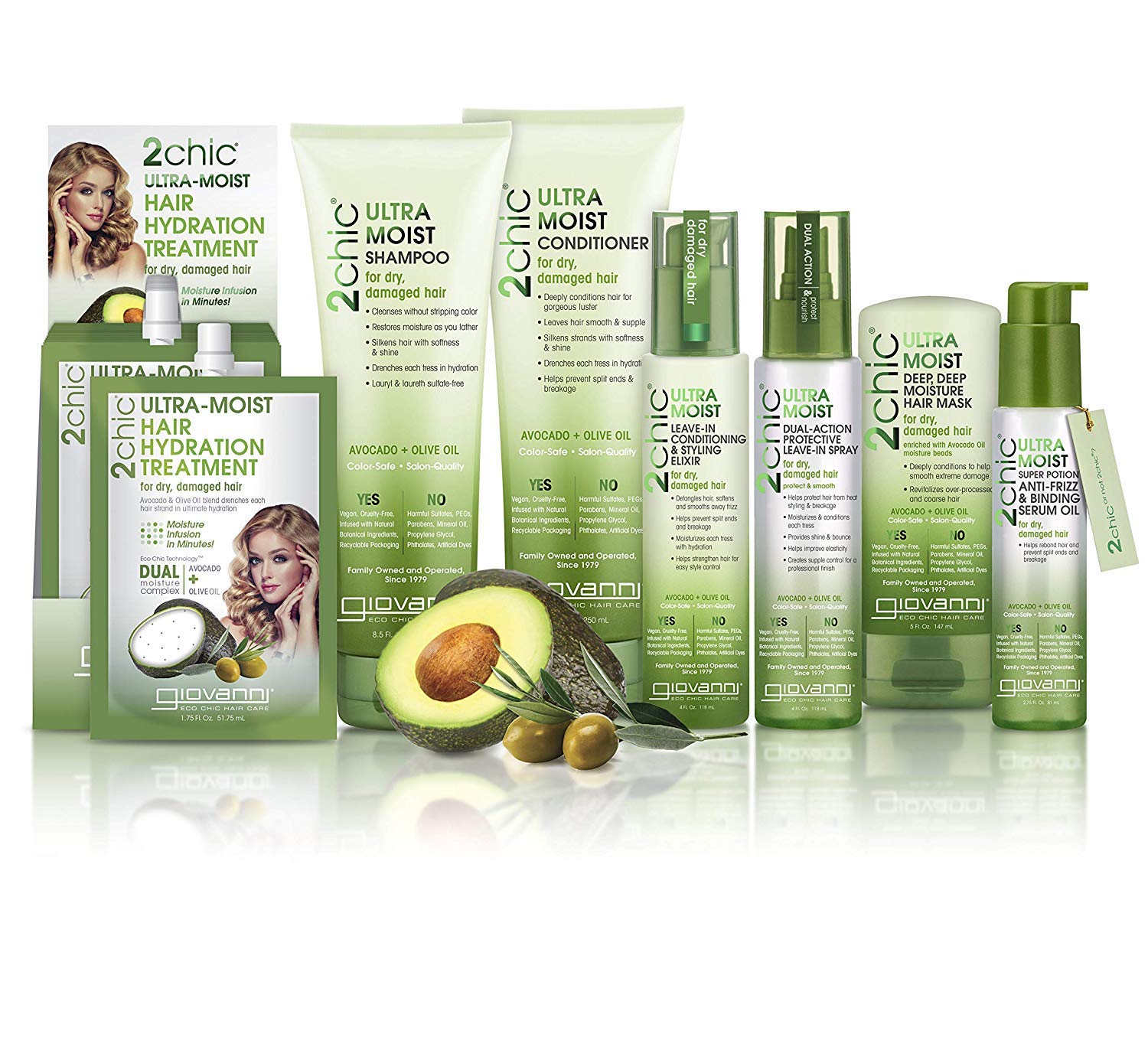 2Chic Conditioner, Leave In Avocado and Olive Oil 4 OZ by Giovanni Cosmetics