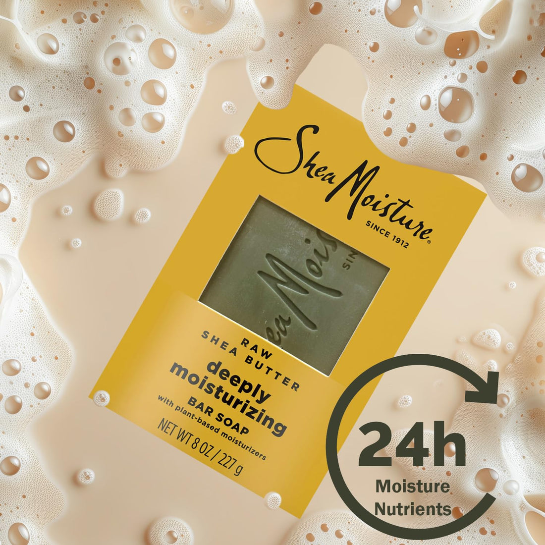 SheaMoisture Bar Soap Raw Shea Butter - Deeply Moisturizing Body Wash Bar Soap with Plant-Based Moisturizers - Cleans and Moisturize Dry Skin - 8 oz. Bar 2 Pack