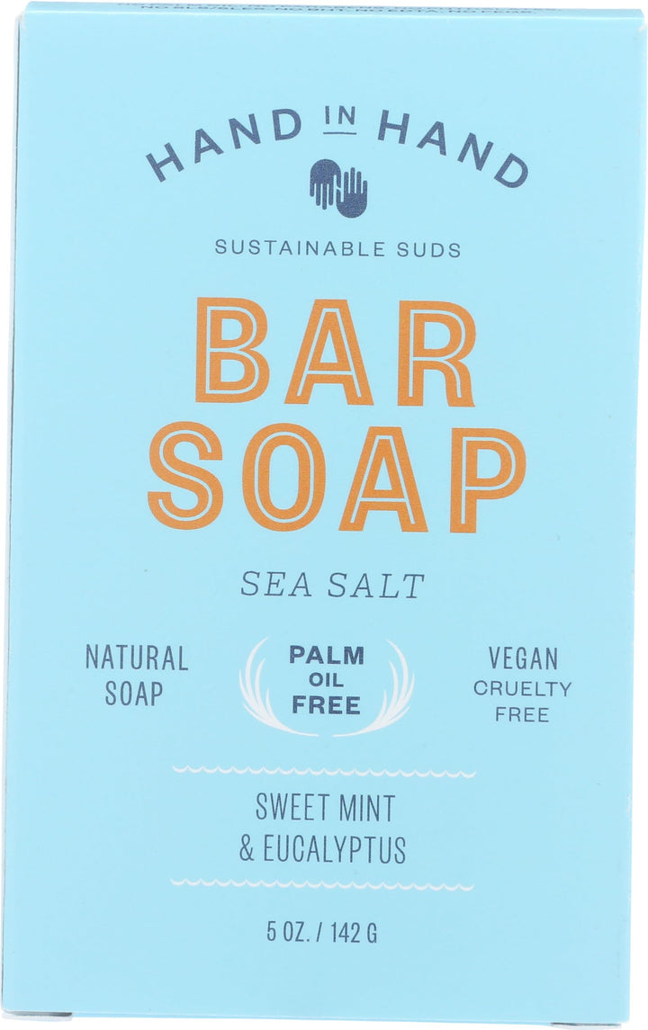 Hand In Hand Soap, Soap Bar Sea Salt Sweet Mint Eucalyptus, 5 Ounce