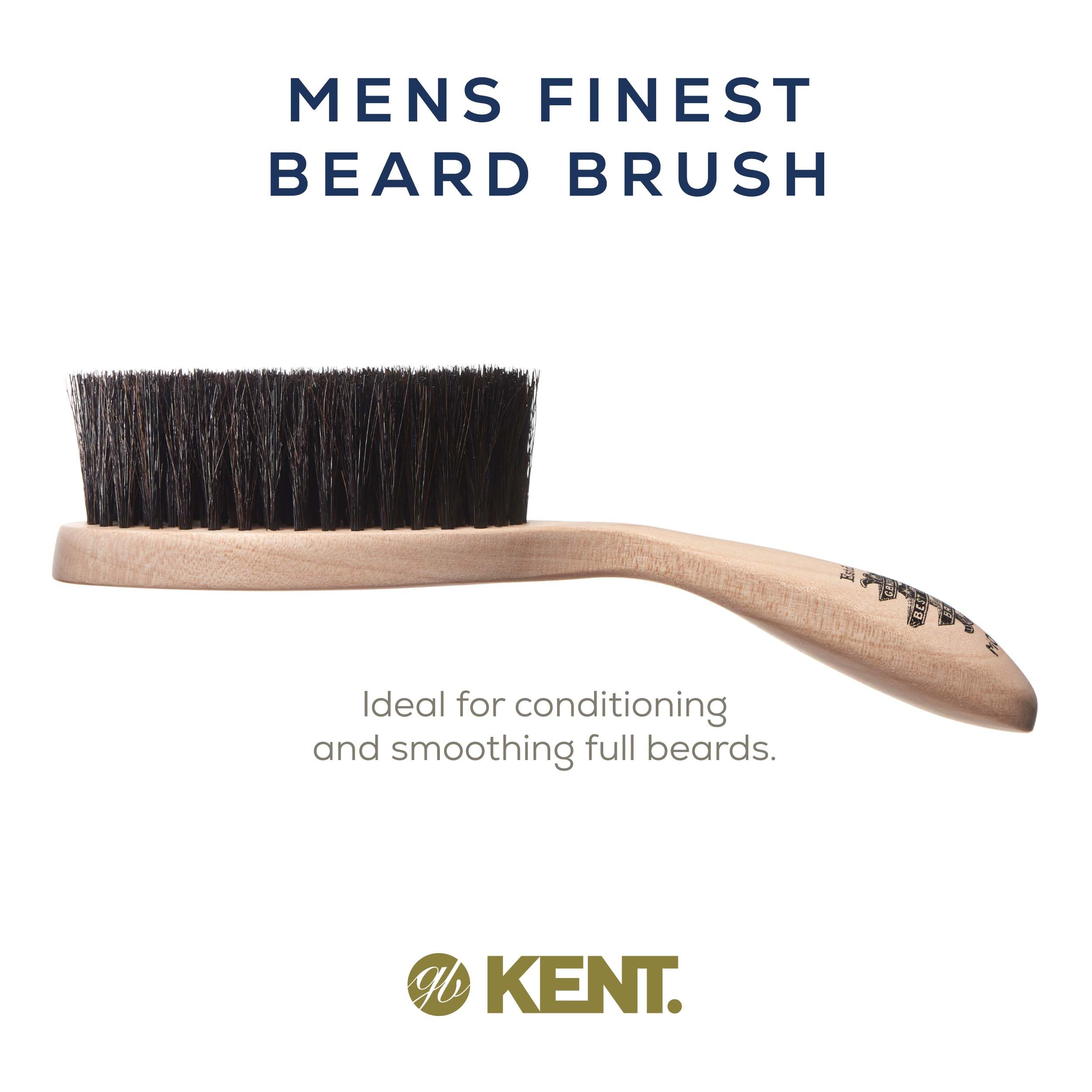 Kent BRD5 Monster Beard Brush - The Softest Men& Mustache and Beard Brush. Hand Blended Horse Hair and Nylon Bristles for Shaping, Grooming and Styling. Perfect Gift for Men. For Home or Travel.