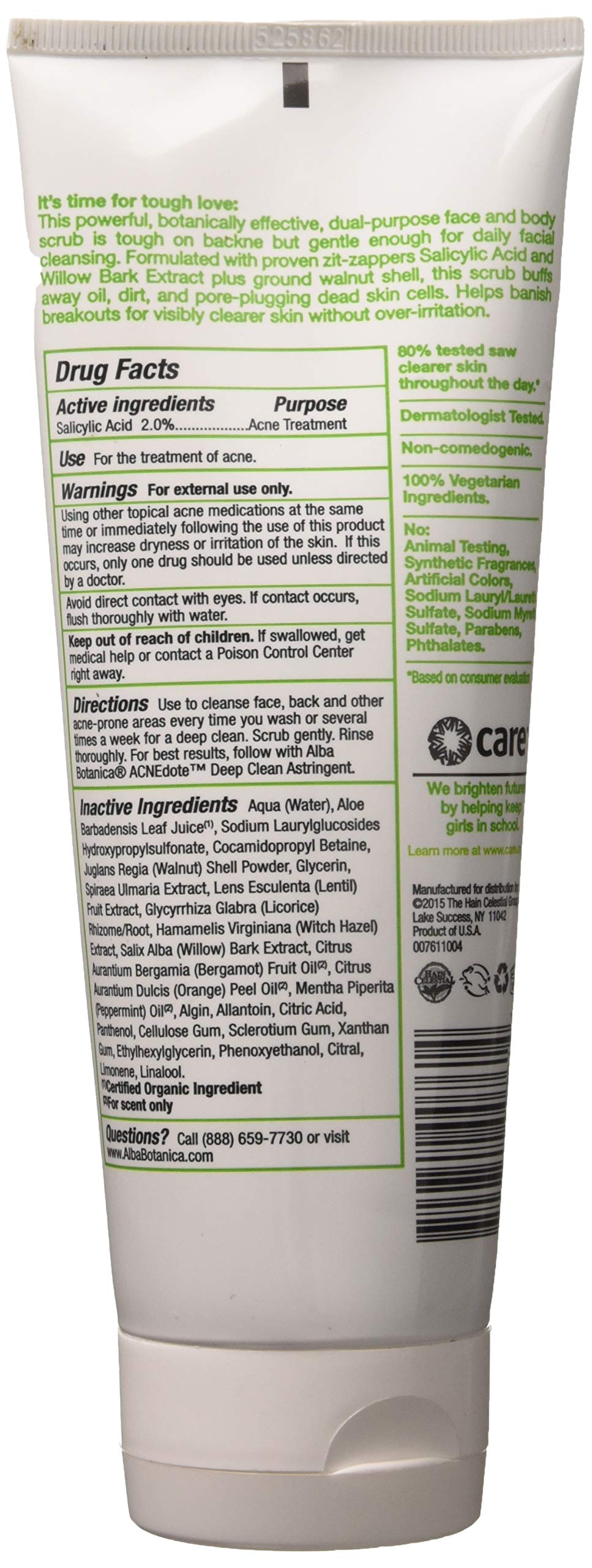 Alba Botanica: Natural ACNEdote Face & Body Scrub 8 oz (2 pack)