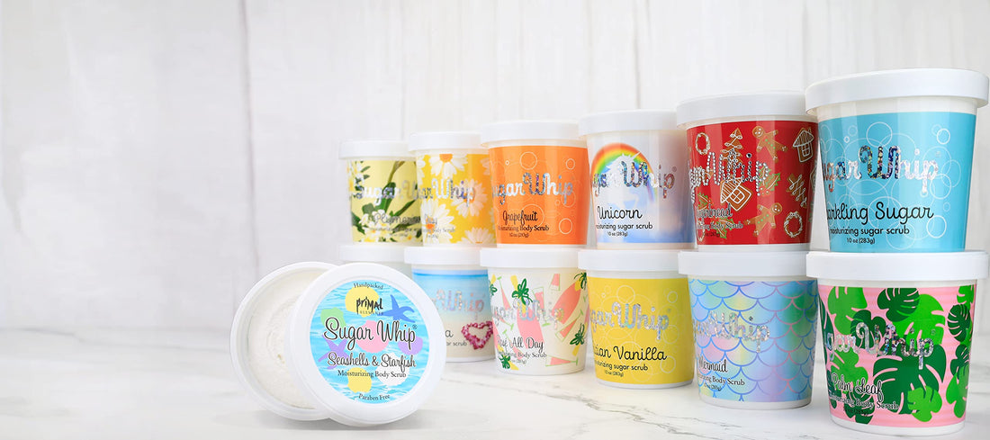 Primal Elements Sugar Whip, Exfoliating Sugar Scrub, Body Cleanser and Moisturizer - Holiday, 10 oz Package