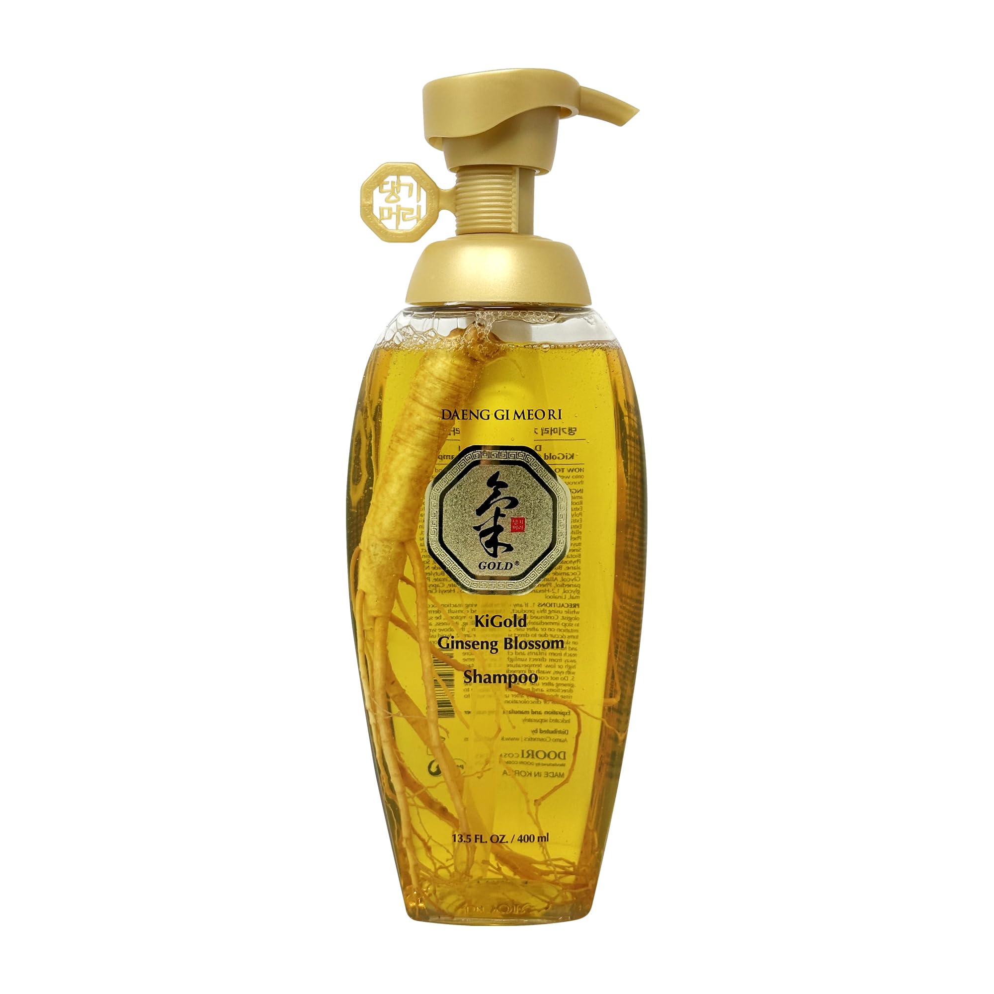 Daeng Gi Meo Ri- Ki Gold Ginseng Blossom Shampoo 13.5 FL OZ/ 400ml, Real Ginseng Inside, Herbal Shampoo, Hair Growth, Preventing Hair Loss