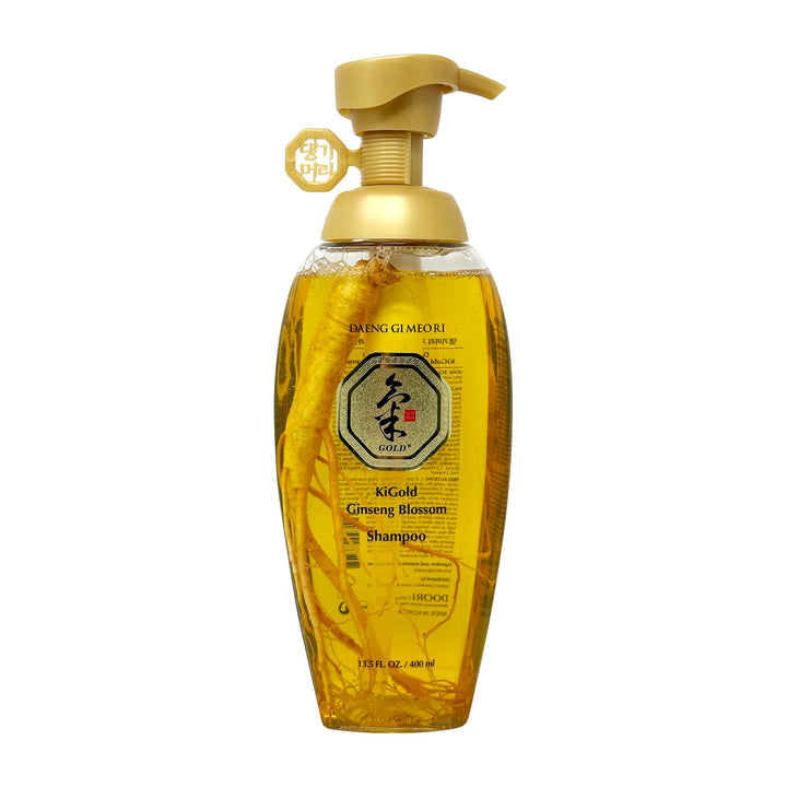 Daeng Gi Meo Ri- Ki Gold Ginseng Blossom Shampoo 13.5 FL OZ/ 400ml, Real Ginseng Inside, Herbal Shampoo, Hair Growth, Preventing Hair Loss
