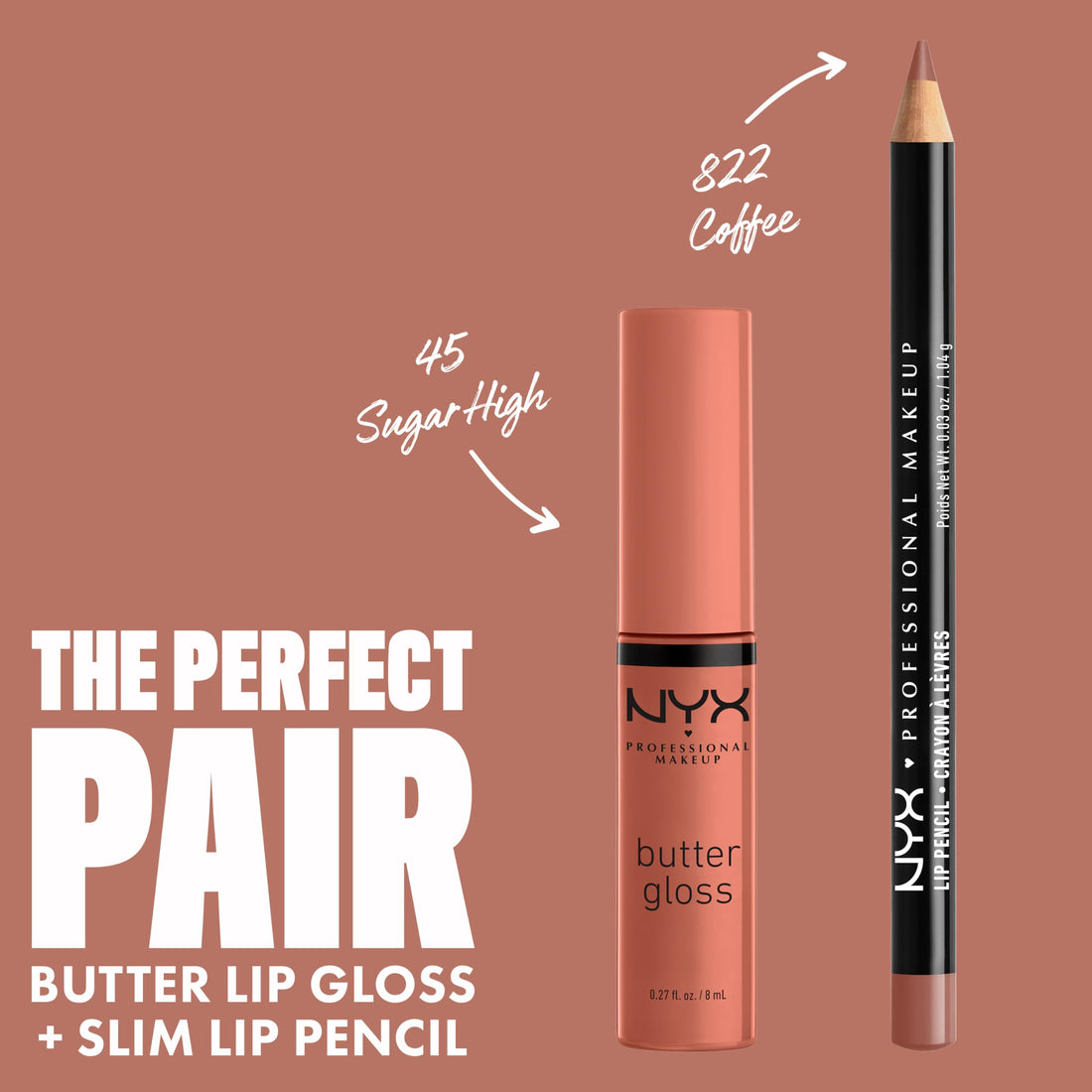 NYX PROFESSIONAL MAKEUP Butter Gloss Brown Sugar, Non-Stick Lip Gloss - Sugar High (Peachy Light Nude)