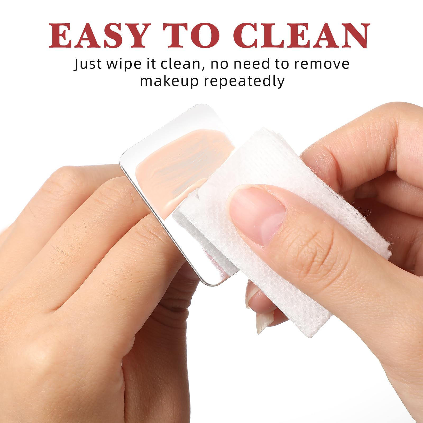 Frcolor 2PCS Nail Art Palette Stainless Steel Makeup Mixing Palette Ring Nail DIY Art Design Paint Color Mixing Palette Metal Tool