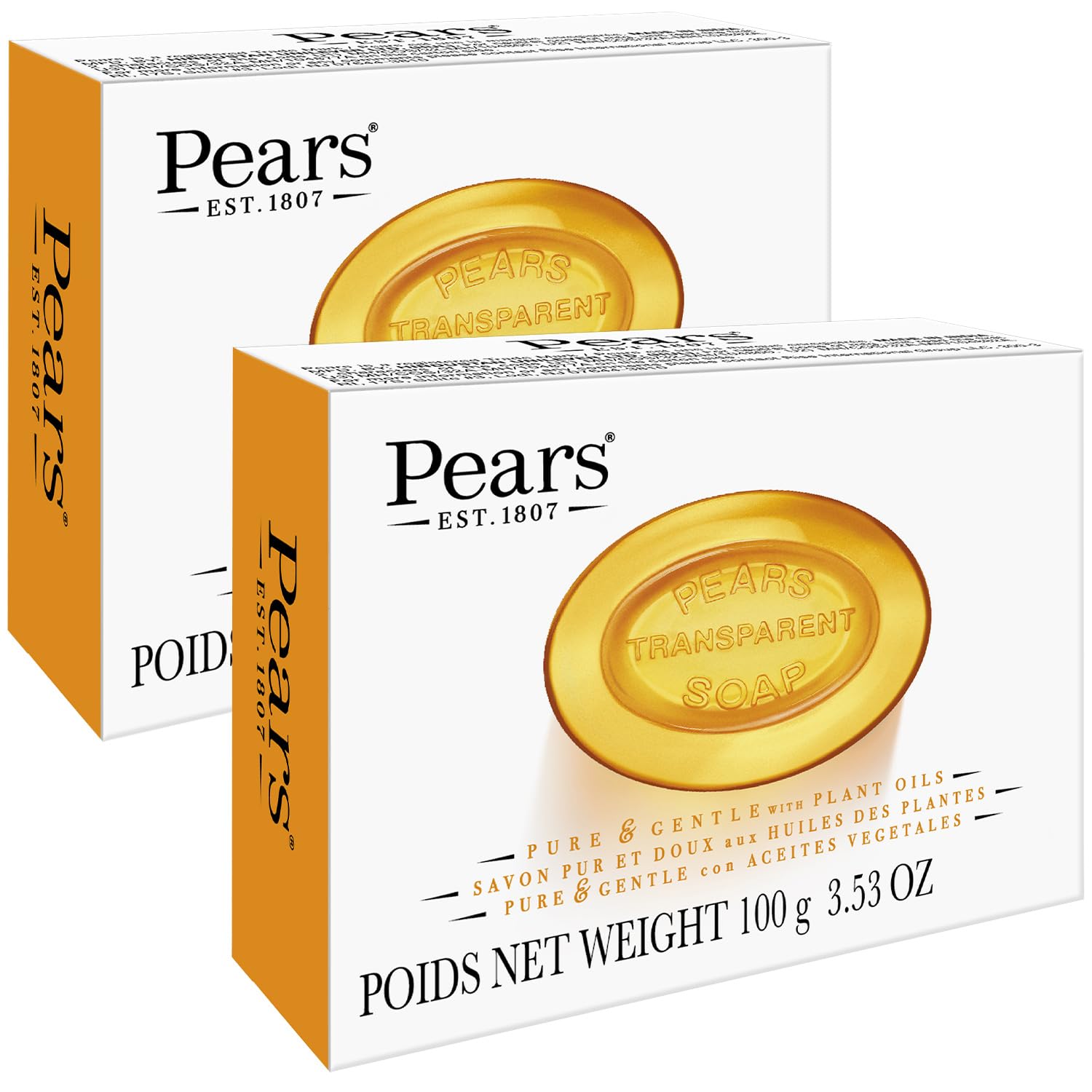 Pears Transparent Glycerin Bar Soap 3.5 Oz Each (Two Pack)
