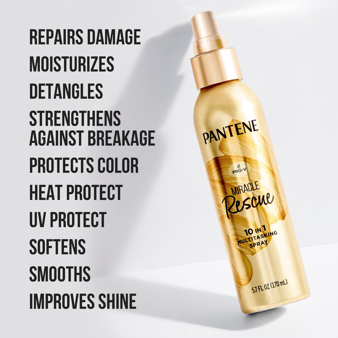 Pantene Miracle Rescue 10-in-1 Multitasking Leave-in Conditioner Spray, 5.7 fl oz