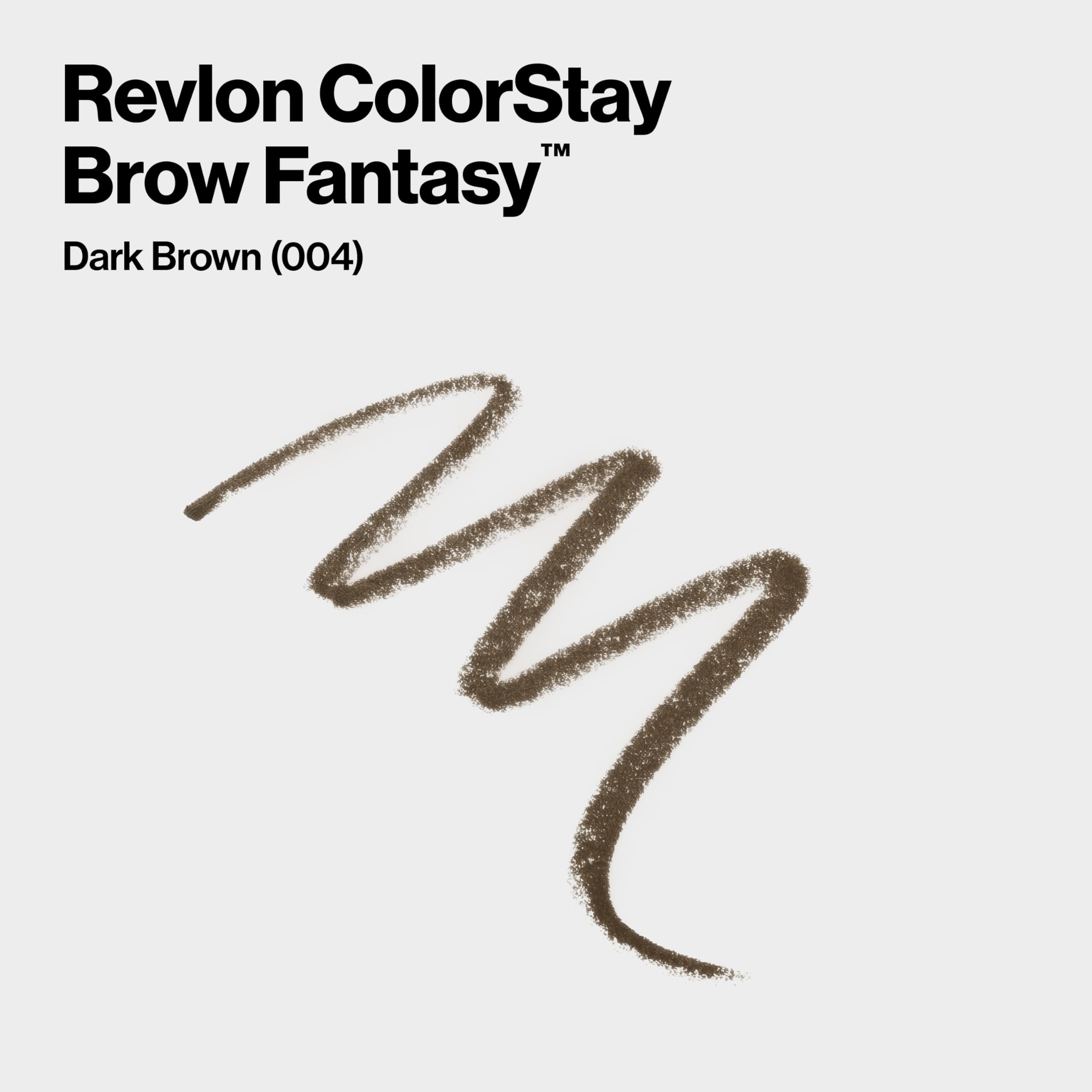 Revlon ColorStay Brow Fantasy, All In One Eyebrow Powder Pencil with Shaping Clear Gel, Gel Infused with Panthenol, Smudge-proof, 16HR Visibly Full Brows, 004 Dark Brown