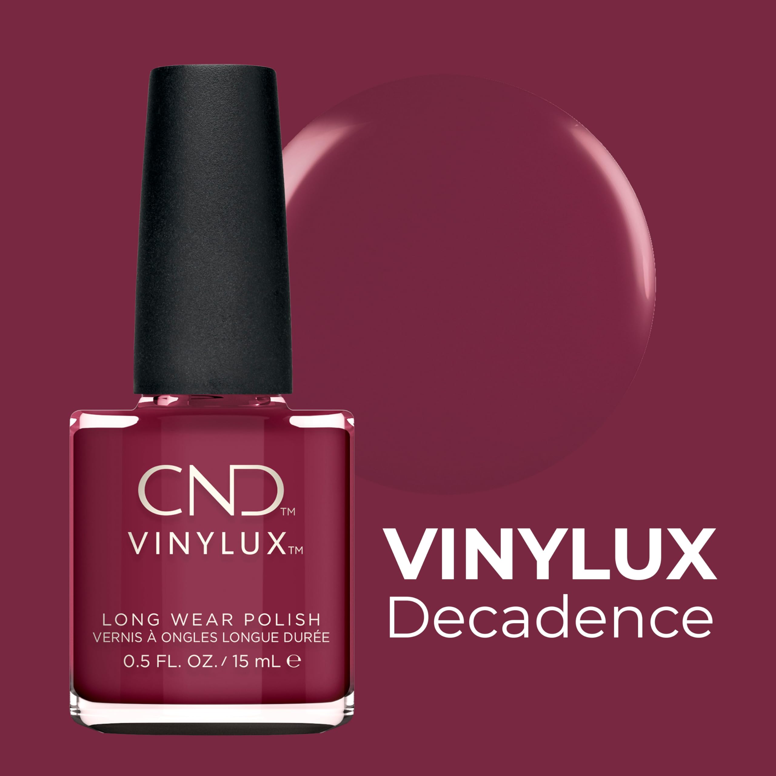 111 CND - VINYLUX DECADENCE Weekly Polish Manicure Nail Bright Red Color 0.5 oz