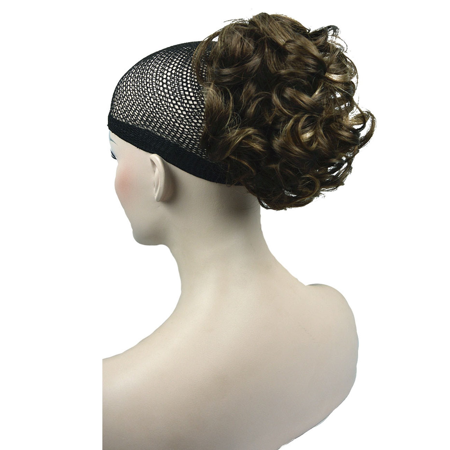 RM73 Brown mix : Lydell Short Ponytail Hair Extension Wavy Synthetic Hair-Piece with Jaw Claw (RM73 Brown mix)