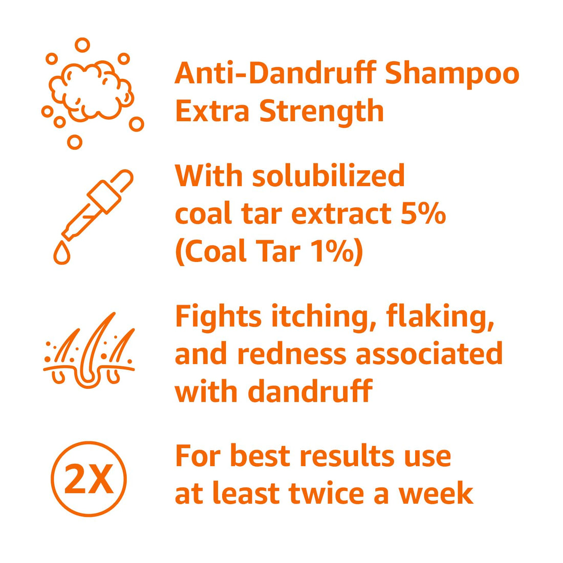 Amazon Basics Therapeutic Plus Coal Tar Anti-Dandruff Shampoo Extra Strength 1% Coal Tar, 6 Fl Oz, Pack of 1