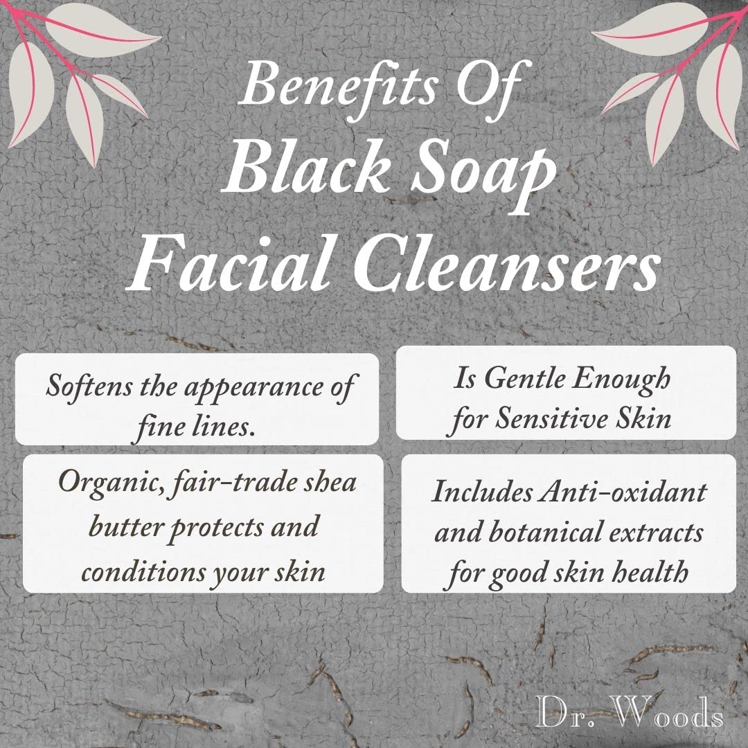 Dr. Woods Shea Vision Black Soap Facial Cleanser with Organic Shea Butter, 8 Ounce