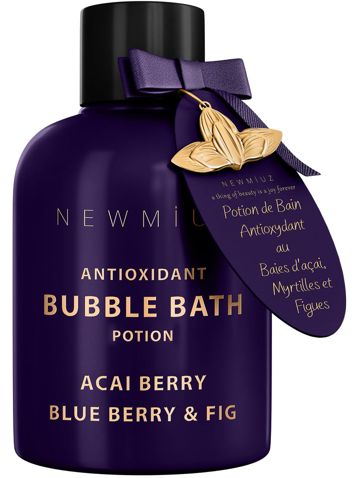Antioxidant Bubble Bath Long Lasting Foam with Acai Berry Blueberry Fig Essential Oils Detox Hydrating Relaxing Stress Relief Self Care Spa Gift
