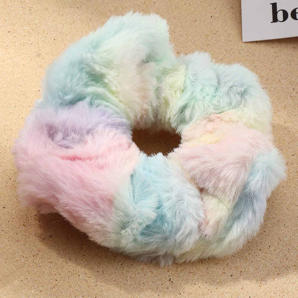 6 Pcs Leopard Towel Scrunchies for hair Drying with Tie dye and Solid Soft Microfiber Hair Scrunchies Thick Fuzzy Scrunchies for hair Frizz Free Hair Bobbles Ropes Traceless Ponytail Holder Cow Hair