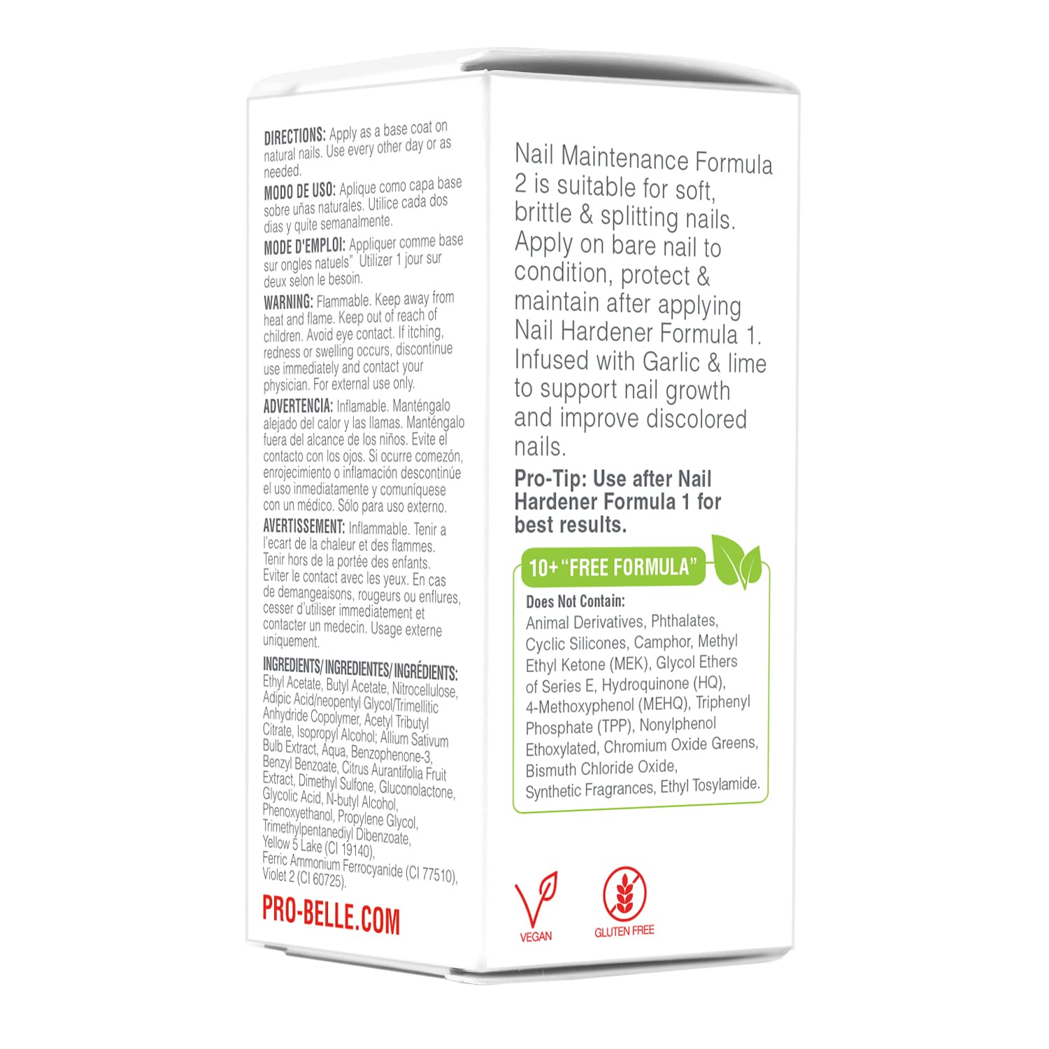 Probelle Formula 2 Nail Maintenance With Garlic And Lime. 5 Fl Oz/ 15 Ml