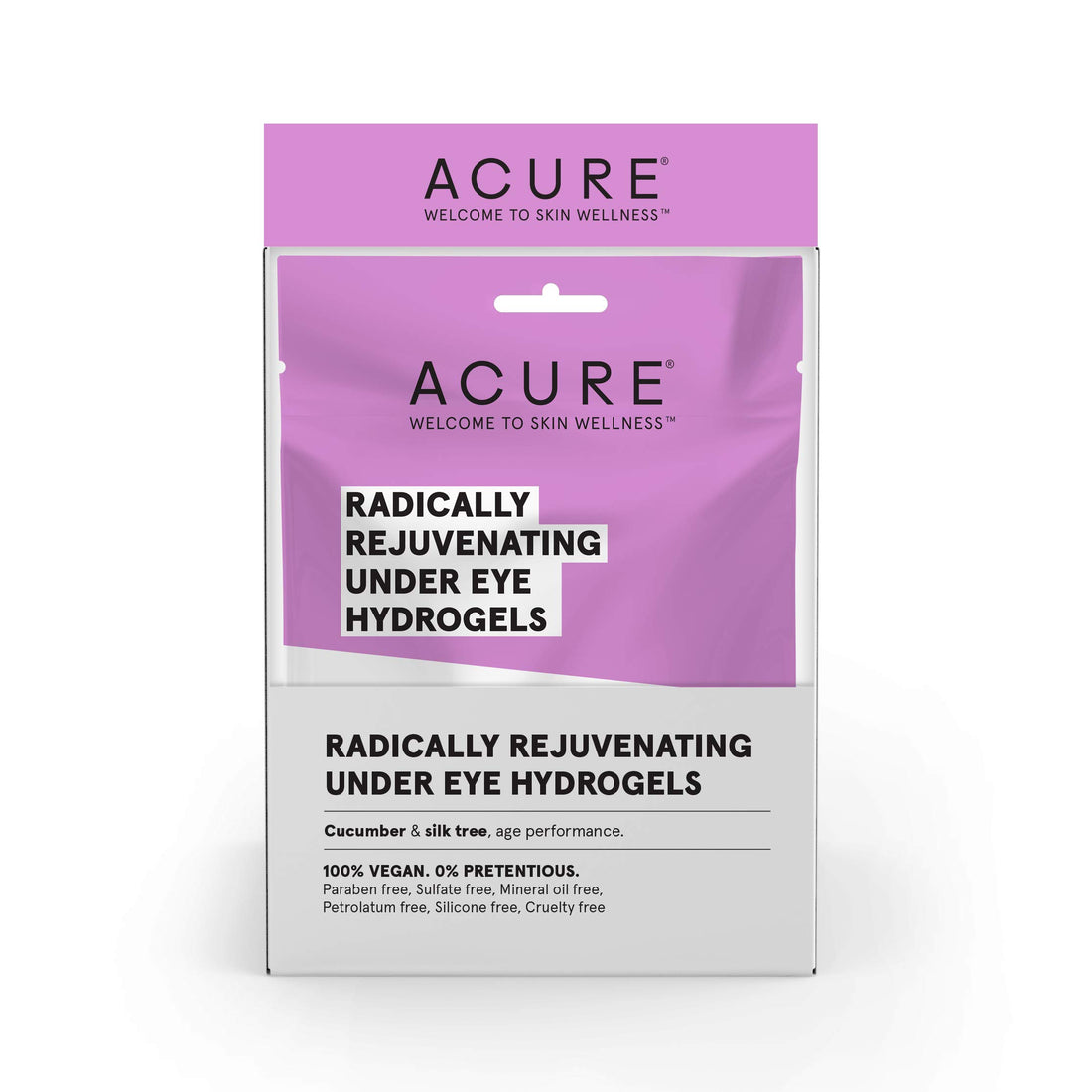 ACURE Radically Rejuvenating Under Eye Hydrogel Mask | 100% Vegan | Provides Anti-Aging Support | Cucumber & Silk Tree - Hydrates & Rejuvenates | 12 Count