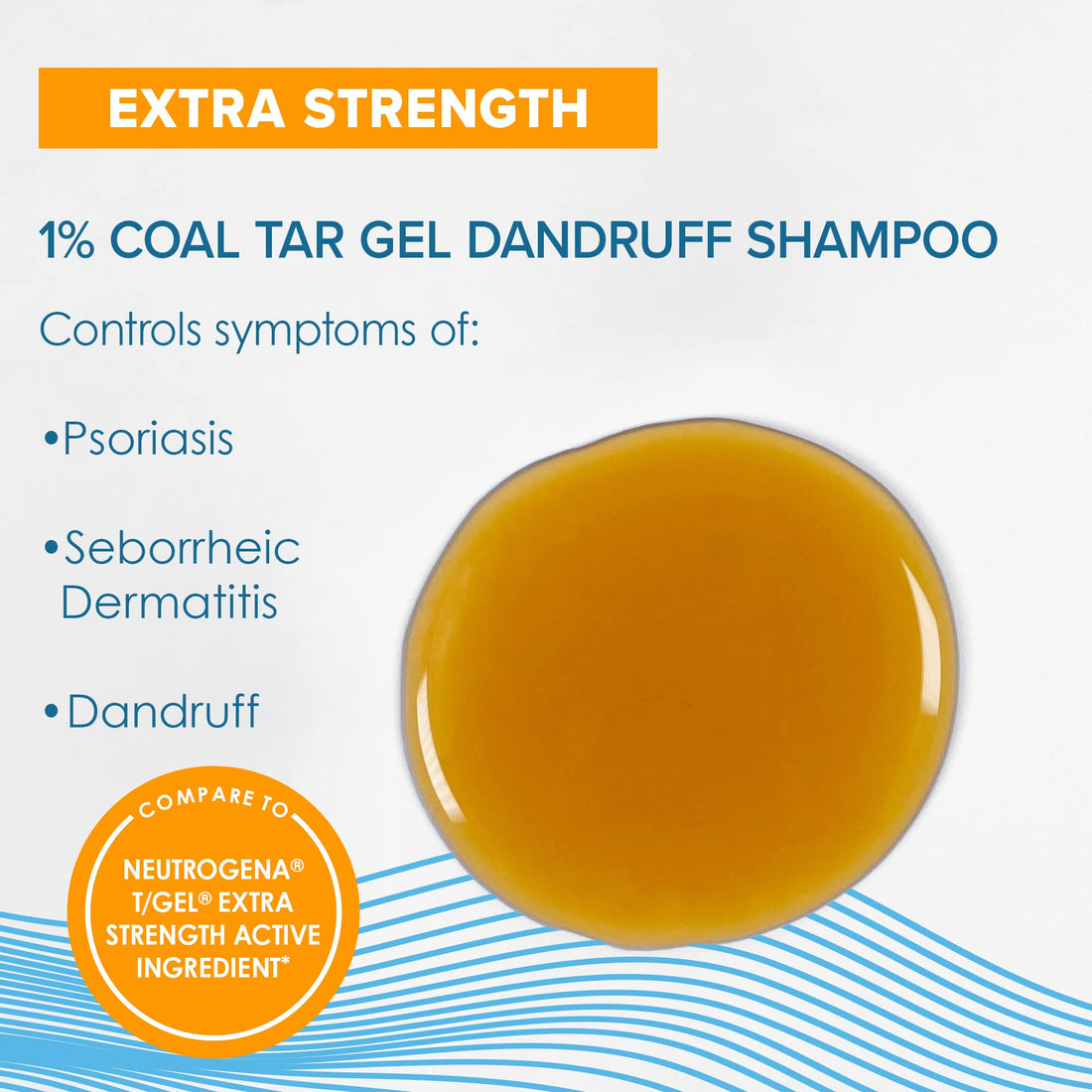 True+Real Coal Tar Therapeutic Plus Tar Gel Anti-Dandruff Shampoo Extra Strength 1% Coal Tar, 6 Fluid Ounce 2 Pack