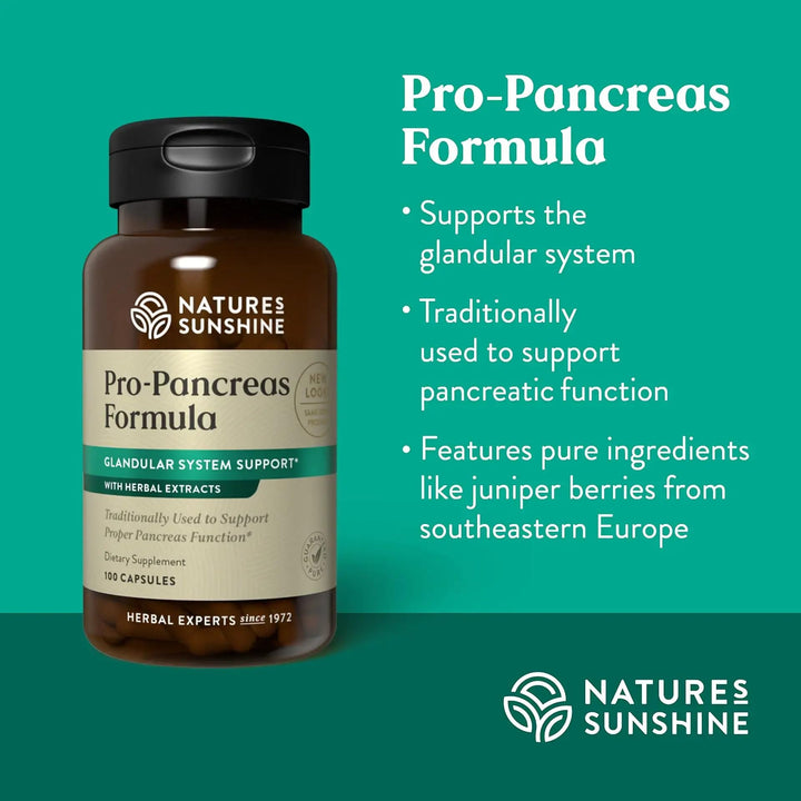 Nature's Sunshine Pro-Pancreas, 100 Capsules, Kosher | Herbal Formula Enhances Digestion, Promotes Immunity, and Helps the Liver and Pancreas