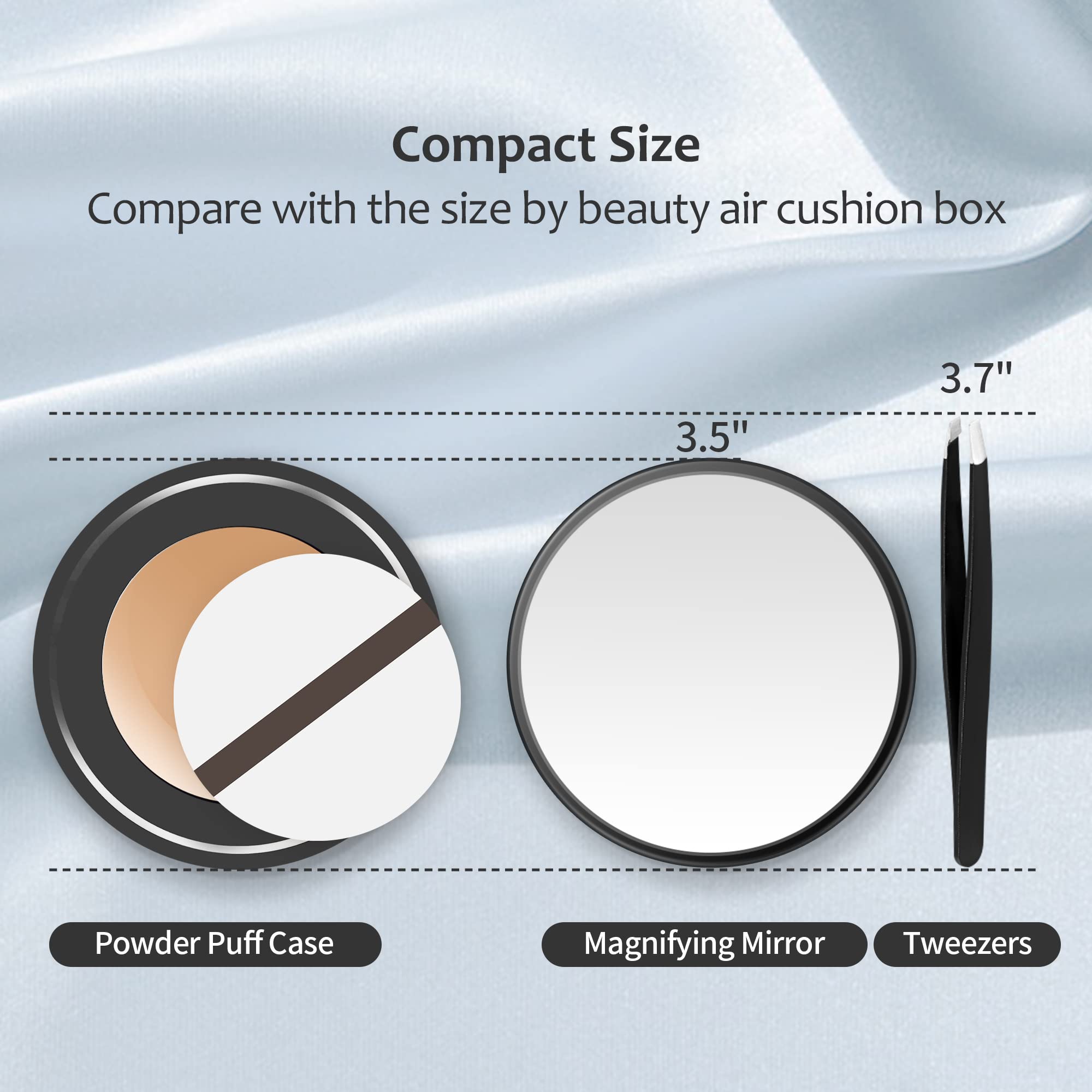 MIYADIVA 30X Magnifying Mirror, Small Magnifying Mirror with Suction Cup and Tweezers, As a Travel Makeup Mirror, Compact Mirror Set for Plucking Eyebrows 3.5 Inches